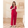 image:imageEkouaer Womens Cotton Pajamas Set Short Sleeve Button Down Pjs with PantsRed
