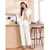 image:imageEkouaer Womens Cotton Pajamas Set Short Sleeve Button Down Pjs with PantsWhite
