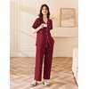 image:imageEkouaer Womens Cotton Pajamas Set Short Sleeve Button Down Pjs with PantsWine Red