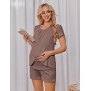 image:imageEkouaer Womens Maternity Nursing Pajamas Set Breastfeeding Sleepwear PjsBrown