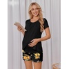 image:imageEkouaer Womens Maternity Nursing Pajamas Set Breastfeeding Sleepwear PjsFloral Black