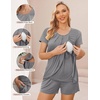 image:imageEkouaer Womens Maternity Nursing Pajamas Set Breastfeeding Sleepwear PjsGrey