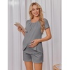 image:imageEkouaer Womens Maternity Nursing Pajamas Set Breastfeeding Sleepwear PjsGrey