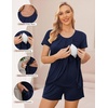 image:imageEkouaer Womens Maternity Nursing Pajamas Set Breastfeeding Sleepwear PjsNavy Blue