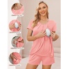image:imageEkouaer Womens Maternity Nursing Pajamas Set Breastfeeding Sleepwear PjsOrange Pink