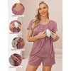 image:imageEkouaer Womens Maternity Nursing Pajamas Set Breastfeeding Sleepwear PjsPurplishred