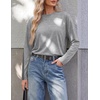 image:imageEkouaer Womens Oversized Long Sleeve Cotton Shirts Crew Neck Fall TopsGrey