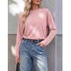 image:imageEkouaer Womens Oversized Long Sleeve Cotton Shirts Crew Neck Fall TopsPink