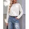 image:imageEkouaer Womens Oversized Long Sleeve Cotton Shirts Crew Neck Fall TopsWhite