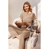 image:imageEkouaer Womens Pajama Set Short Sleeve Crop Top Foldover Flare PantsKhaki