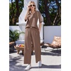 image:imageEkouaer Womens Pajama Sets Cotton Short Sleeve Long Pants Lounge SetBrown