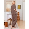 image:imageEkouaer Womens Pajama Sets Cotton Short Sleeve Long Pants Lounge SetBrown
