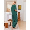 image:imageEkouaer Womens Pajama Sets Cotton Short Sleeve Long Pants Lounge SetGreen