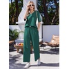 image:imageEkouaer Womens Pajama Sets Cotton Short Sleeve Long Pants Lounge SetGreen