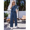image:imageEkouaer Womens Pajama Sets Cotton Short Sleeve Long Pants Lounge SetNavy