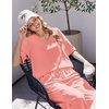image:imageEkouaer Womens Pajama Sets Cotton Short Sleeve Long Pants Lounge SetOrange Pink