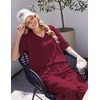 image:imageEkouaer Womens Pajama Sets Cotton Short Sleeve Long Pants Lounge SetWine