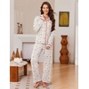 image:imageEkouaer Womens Pajama Sets Long Sleeve Sleepwear Button Down Pjs LoungewearBeige Bunny Flower