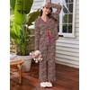 image:imageEkouaer Womens Pajama Sets Long Sleeve Sleepwear Button Down Pjs LoungewearBrown Leopard