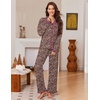 image:imageEkouaer Womens Pajama Sets Long Sleeve Sleepwear Button Down Pjs LoungewearBrown Leopard