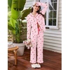 image:imageEkouaer Womens Pajama Sets Long Sleeve Sleepwear Button Down Pjs LoungewearPink Cherry Blossom