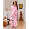 image:imageEkouaer Womens Pajama Sets Long Sleeve Sleepwear Button Down Pjs LoungewearPink Heart Plaid