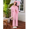 image:imageEkouaer Womens Pajama Sets Long Sleeve Sleepwear Button Down Pjs LoungewearPink Heart Plaid