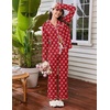 image:imageEkouaer Womens Pajama Sets Long Sleeve Sleepwear Button Down Pjs LoungewearRed Bowknot