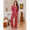 image:imageEkouaer Womens Pajama Sets Long Sleeve Sleepwear Button Down Pjs LoungewearRed Bowknot