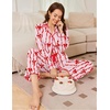 image:imageEkouaer Womens Pajama Sets Long Sleeve Sleepwear Button Down Pjs LoungewearRed Bowknot Stripes