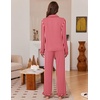image:imageEkouaer Womens Pajama Sets Long Sleeve Sleepwear Button Down Pjs LoungewearRed Stripes