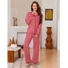 image:imageEkouaer Womens Pajama Sets Long Sleeve Sleepwear Button Down Pjs LoungewearRed Stripes