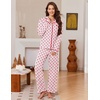 image:imageEkouaer Womens Pajama Sets Long Sleeve Sleepwear Button Down Pjs LoungewearWhite Flower