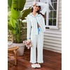 image:imageEkouaer Womens Pajama Sets Long Sleeve Sleepwear Button Down Pjs LoungewearWhite Rose Stripes