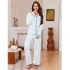 image:imageEkouaer Womens Pajama Sets Long Sleeve Sleepwear Button Down Pjs LoungewearWhite Rose Stripes