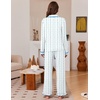 image:imageEkouaer Womens Pajama Sets Long Sleeve Sleepwear Button Down Pjs LoungewearWhite Rose Stripes