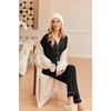 image:imageEkouaer Womens Pajamas Long Sleeve Loungewear Casual Button Down PjsBlack