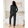 image:imageEkouaer Womens Pajamas Long Sleeve Loungewear Casual Button Down PjsBlack With Stars