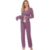 image:imageEkouaer Womens Pajamas Long Sleeve Loungewear Casual Button Down PjsCherry Red