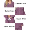 image:imageEkouaer Womens Pajamas Long Sleeve Loungewear Casual Button Down PjsCherry Red