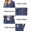 image:imageEkouaer Womens Pajamas Long Sleeve Loungewear Casual Button Down PjsDark Blue