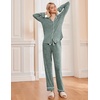image:imageEkouaer Womens Pajamas Long Sleeve Loungewear Casual Button Down PjsDark Green