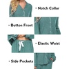 image:imageEkouaer Womens Pajamas Long Sleeve Loungewear Casual Button Down PjsGreen