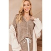 image:imageEkouaer Womens Pajamas Long Sleeve Loungewear Casual Button Down PjsLight Brown