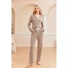 image:imageEkouaer Womens Pajamas Long Sleeve Loungewear Casual Button Down PjsLight Brown