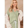 image:imageEkouaer Womens Pajamas Long Sleeve Loungewear Casual Button Down PjsLight Green