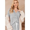 image:imageEkouaer Womens Pajamas Long Sleeve Loungewear Casual Button Down PjsLight Grey