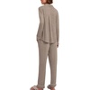 image:imageEkouaer Womens Pajamas Long Sleeve Loungewear Casual Button Down PjsLight Grey Khaki