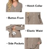 image:imageEkouaer Womens Pajamas Long Sleeve Loungewear Casual Button Down PjsLight Grey Khaki