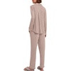 image:imageEkouaer Womens Pajamas Long Sleeve Loungewear Casual Button Down PjsLight Pink